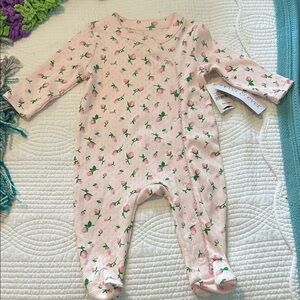 Pink Floral Kids Footie